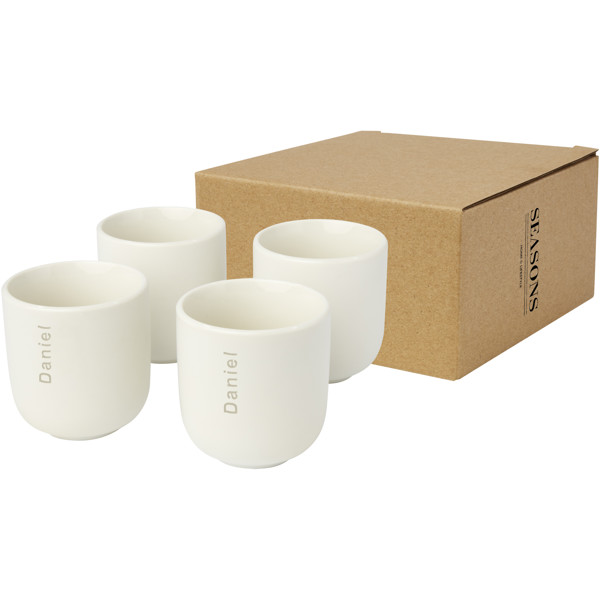 Male 4-piece 90 ml espresso cup - White