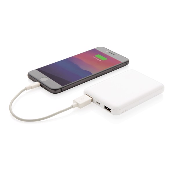 High Density 5.000 mAh Pocket Powerbank - White
