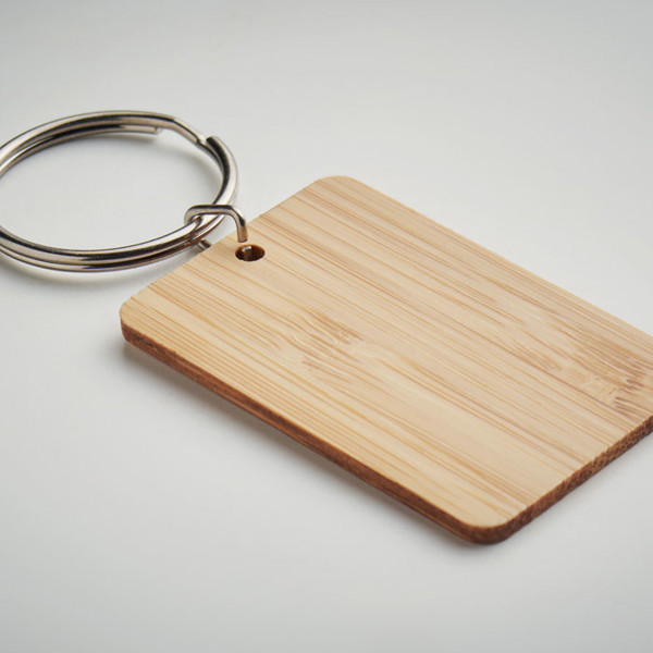 Rectangular bamboo key ring Angleboo