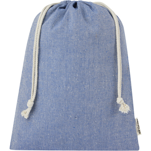 Pheebs 150 g/m² GRS recycled cotton gift bag large 4L - Heather Blue
