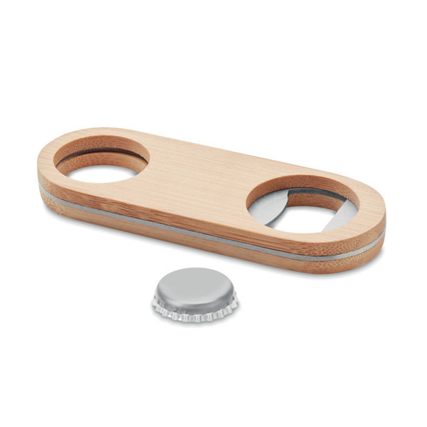 Oval Bamboo bottle opener Valbamper