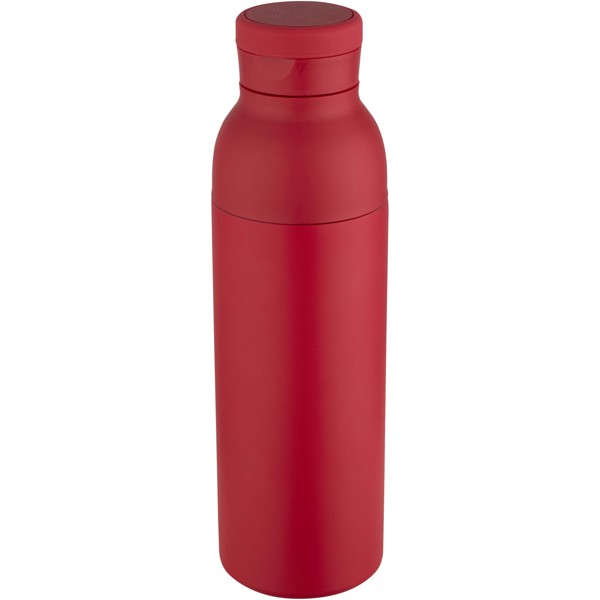 Illuminate 650 ml RCS recycled stainlesss steel double wall insulated water bottle - Red