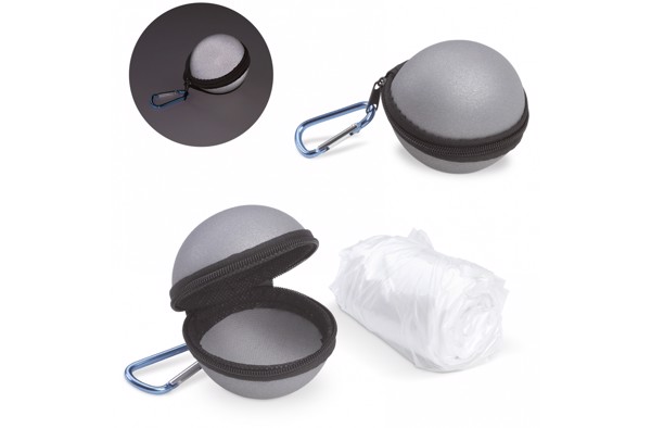 Rain poncho in reflective ball