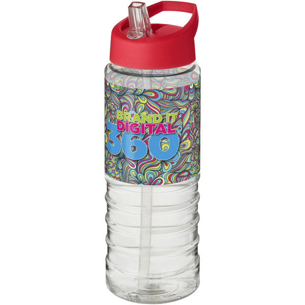 H2O Treble 750 ml sportovní lahev s víčkem s hubičkou - Průhledná / Červená s efektem námrazy