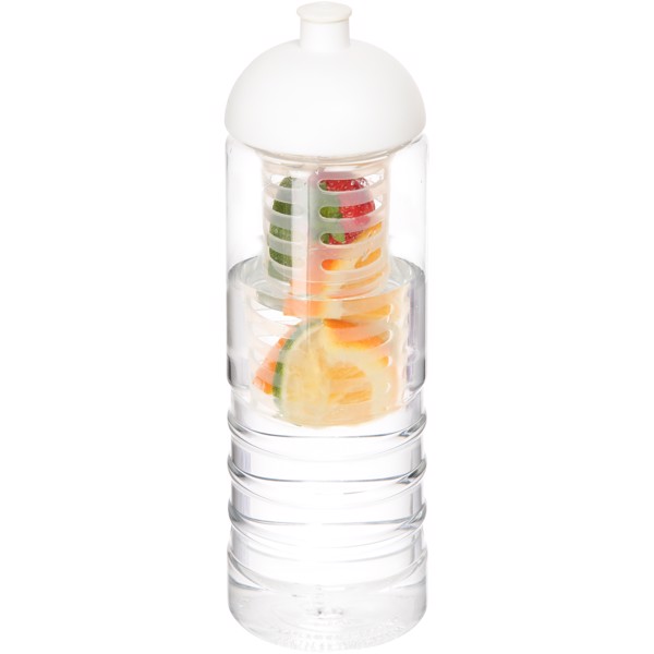 H2O Active® Treble Bidón deportivo e infusor con tapa Dome de 750 ml - Transparente / Blanco