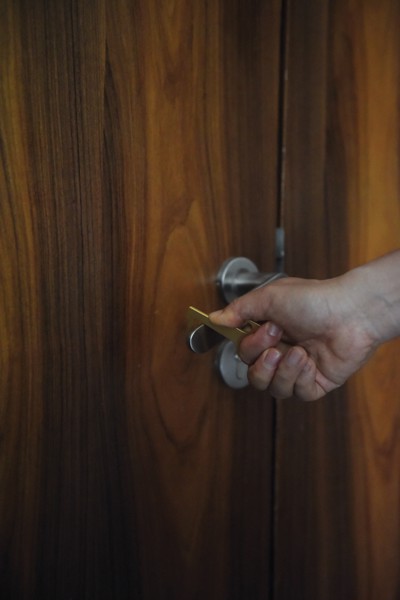 Brass hygienic zero contact keychain