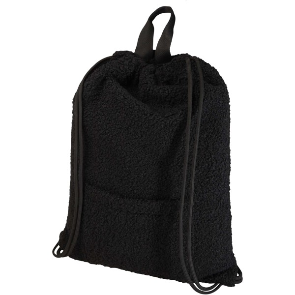 Bear GRS recycled sherpa drawstring backpack 9L - Black