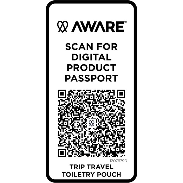 Trip Aware™ recycled travel toiletry pouch 2L - Black