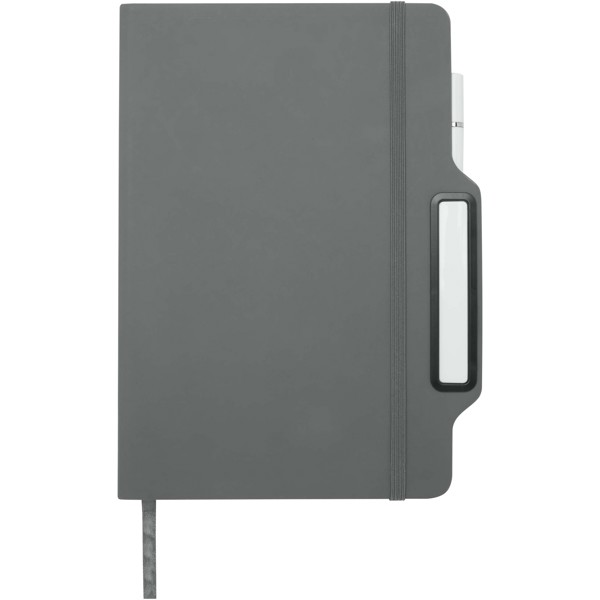 Nexus A5 hard cover notebook with pen and pencil combo (black ink) - Grey