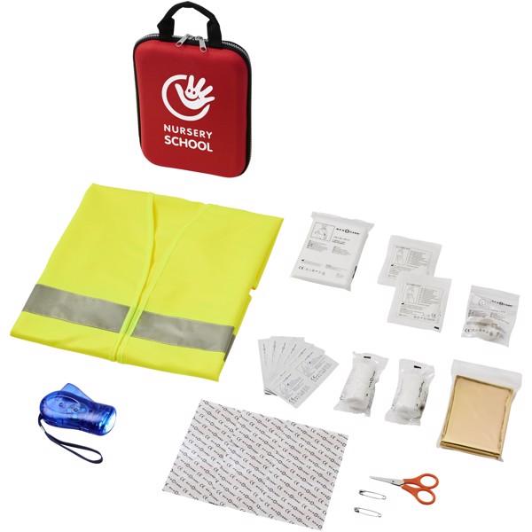 Handies 46-piece first aid kit and safety vest