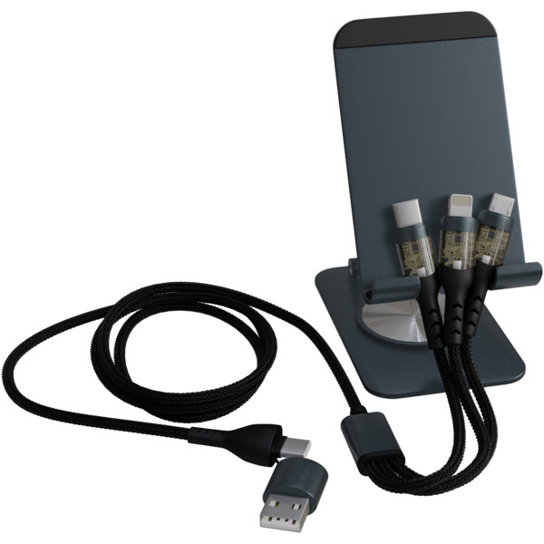 SCX.design O32 foldable phone stand with 3-in-1 charging cable