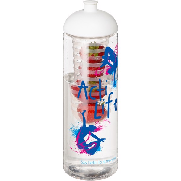 H2O Active® Vibe 850 ml dome lid bottle & infuser - Transparent / White