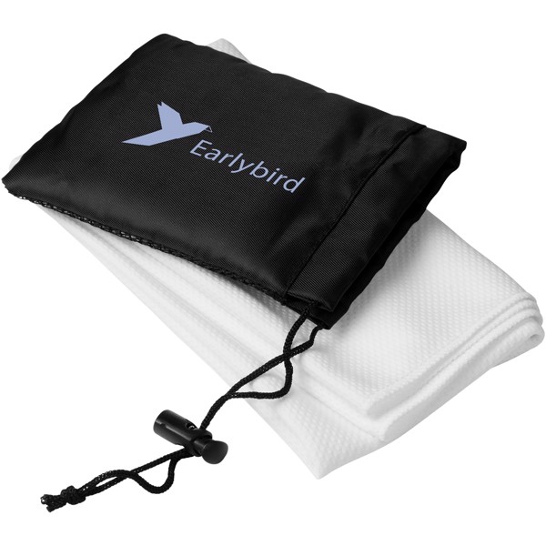 Peter cooling towel in mesh pouch - White