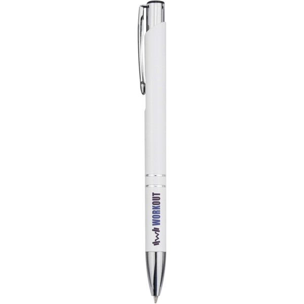 Moneta recycled aluminium ballpoint pen (blue ink) - White
