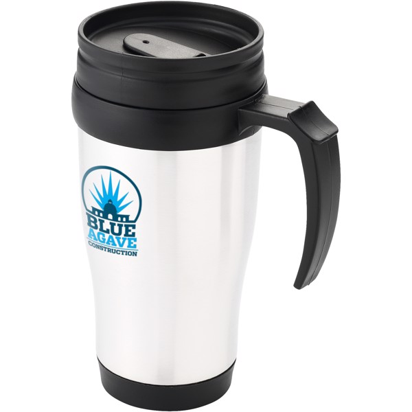 Daytona 400 ml insulated mug - White / Solid black