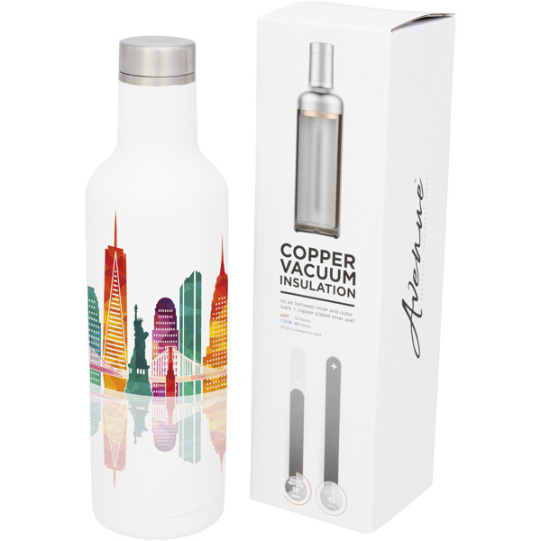 Pinto 750 ml copper vacuum insulated bottle - White