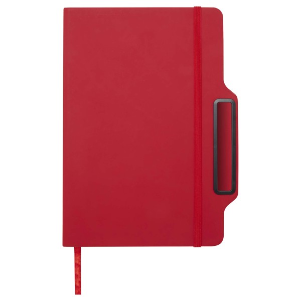 Nexus A5 hard cover notebook with pen and pencil combo (black ink) - Red
