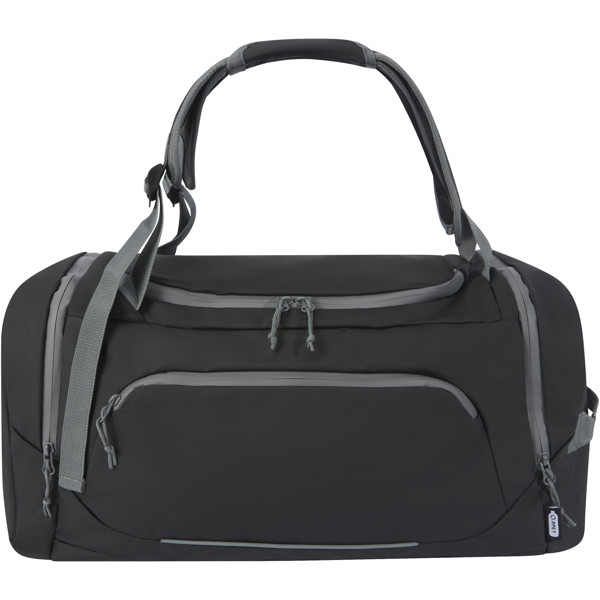 Aqua GRS recycled water resistant duffel backpack 35L