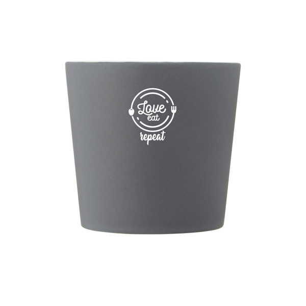 Cali 370 ml ceramic mug with matt finish - White / Matted Grey