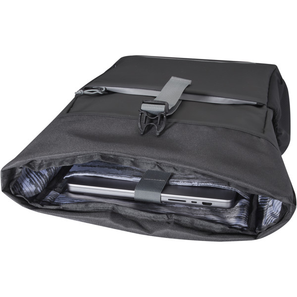 Aqua 15\" GRS recycled water resistant roll-top bike bag 20L