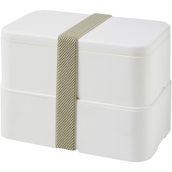 MIYO 700+700 ml double layer lunch box - White / White / Pebble Grey