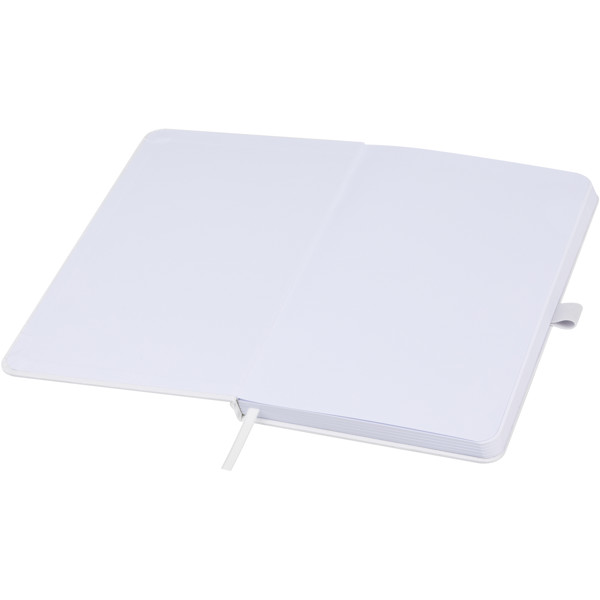 Fabianna crush paper hard cover notebook - White
