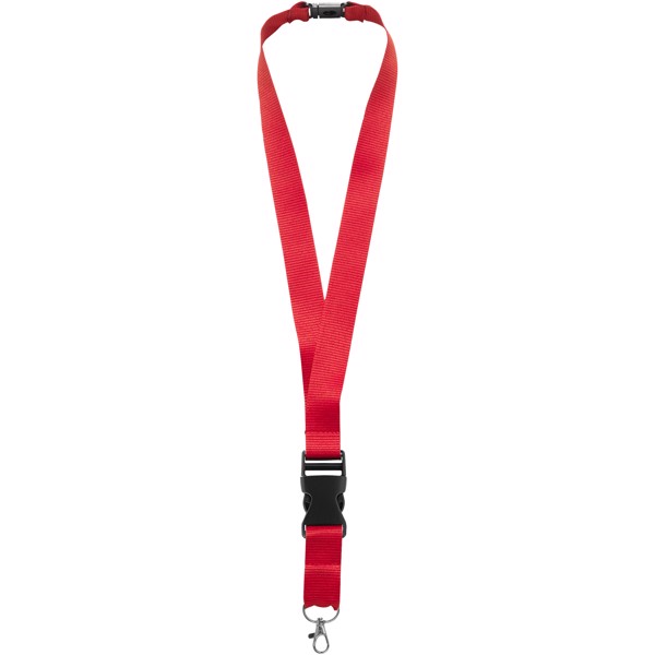 Lanyard con hebilla separable y clip de seguridad "Yogi" - Rojo