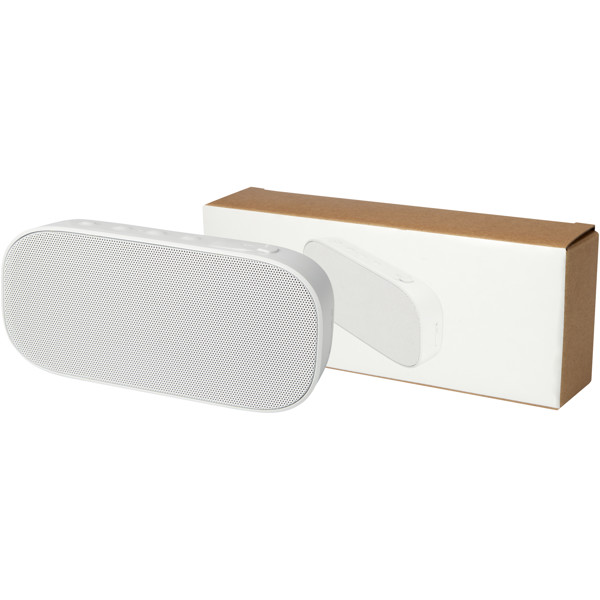 Stark 2.0 5W recycled plastic IPX5 Bluetooth® speaker - White
