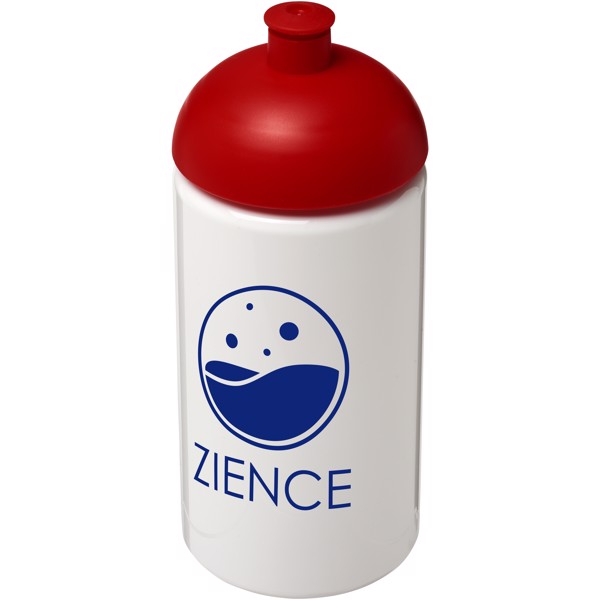 Láhev s kupolovitým víčkem H2O Bop® 500 ml - Bílá / Červená s efektem námrazy