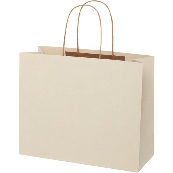 Agricultural waste 150 g/m2 paper bag with twisted handles - 31 x 12 x 25 cm