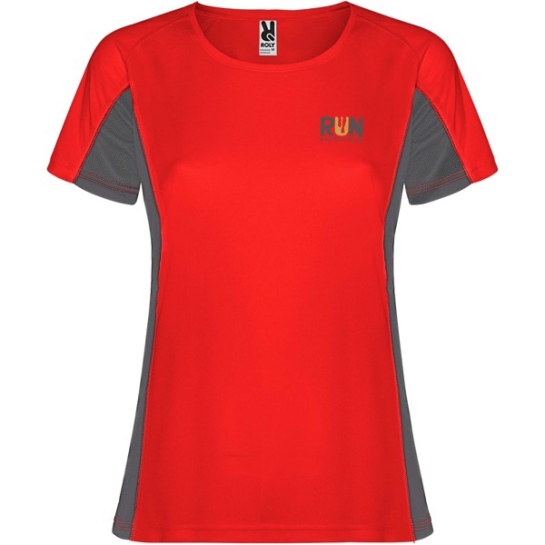 Shanghai short sleeve women's sports t-shirt - Red / Dark Lead / roly-M