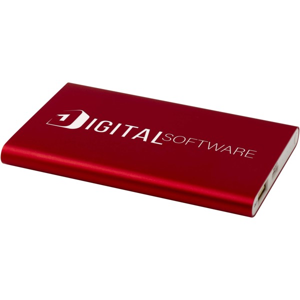 Pep 4000 mAh Type-C recycled aluminium power bank - Red