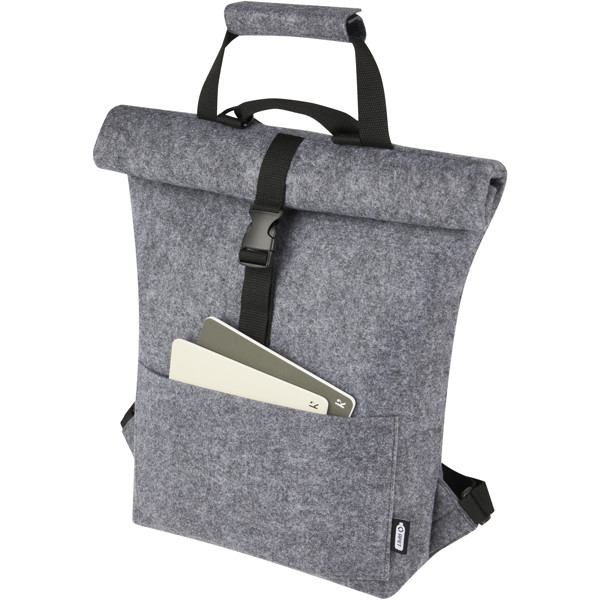 Felta GRS recycled felt roll-top bike bag 13L