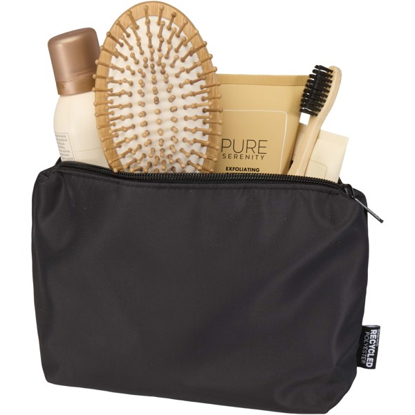 Trip Aware™ recycled travel toiletry pouch 2L - Black