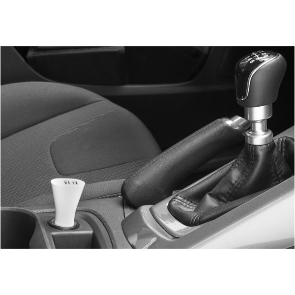 Pole dual car adapter - White