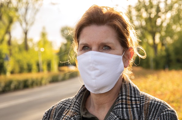 Reusable 2-ply cotton face mask - White