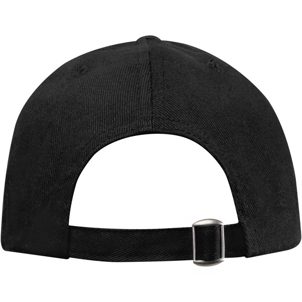Gorra reciclada de 6 paneles GRS "Trona" - Negro intenso