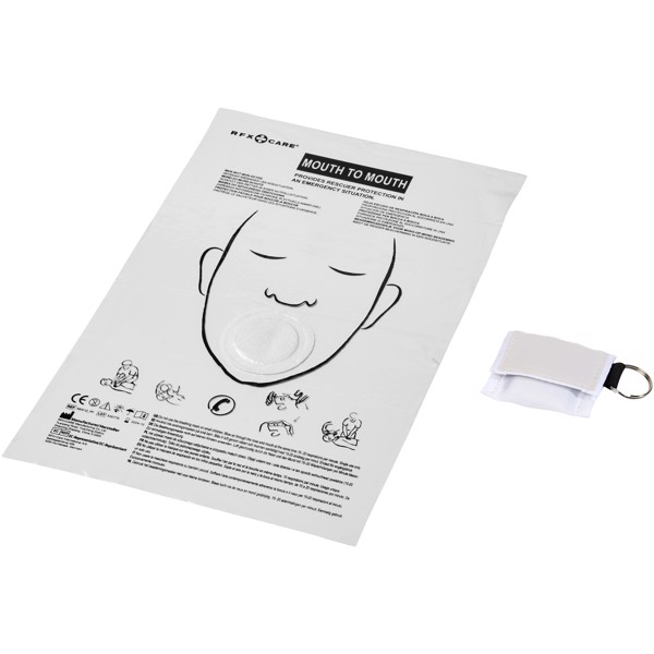 Kryt pro dýchání z úst do úst Henrik v polyesterovém sáčku - Bílá
