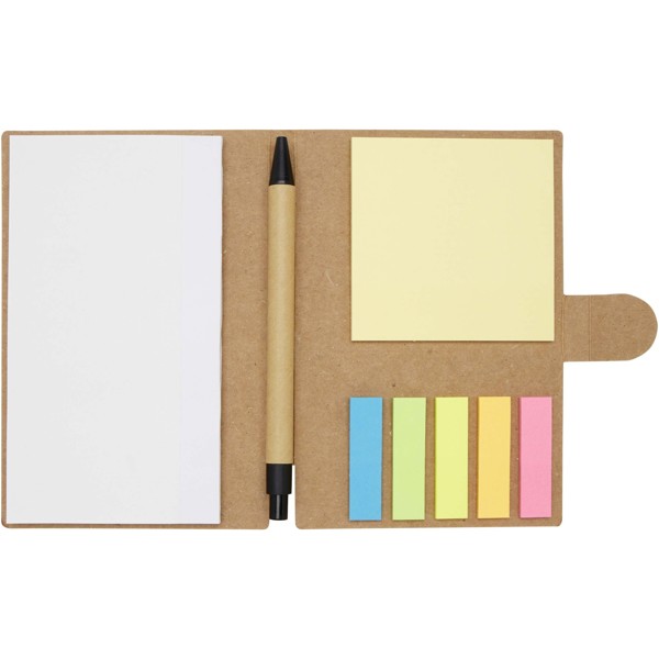 Swift sticky notes booklet with ballpoint pen (black ink)