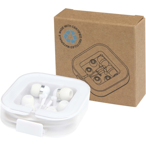 Baekdu wired Type-C headset with recycled plastic storage box - White