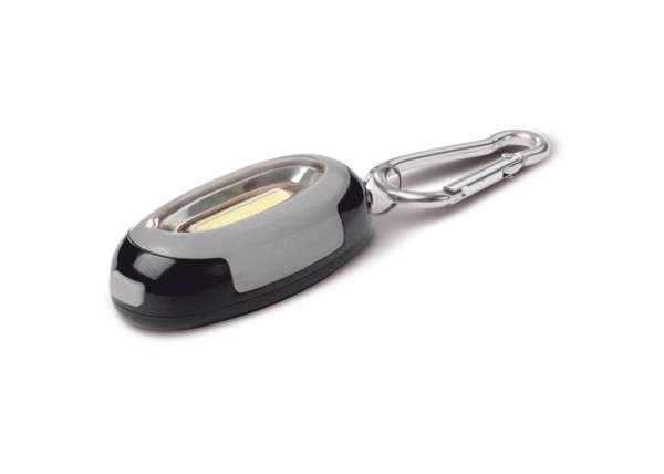 COB light with carabiner - Silver / Black