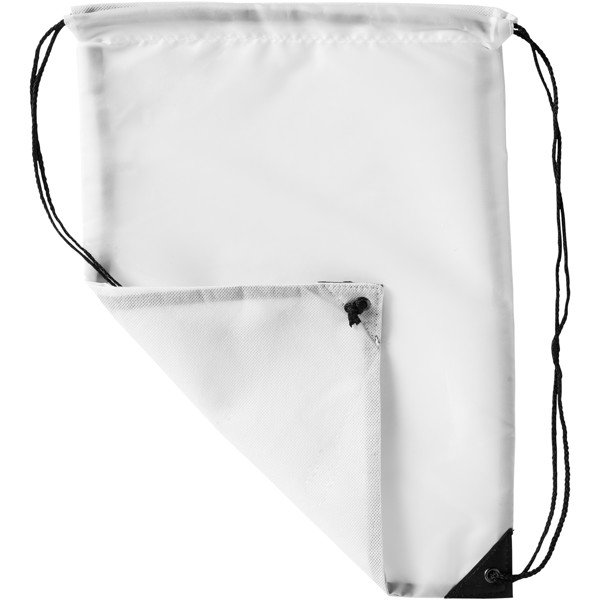 Condor polyester and non-woven drawstring backpack - White