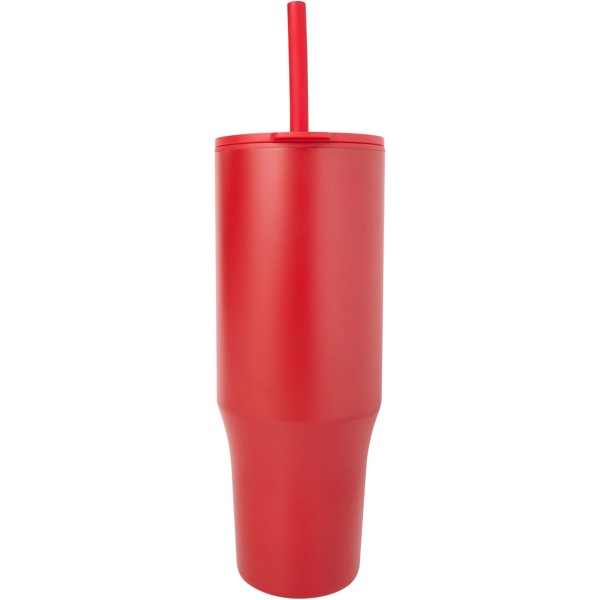 Brady 900 ml RCS certified insulated tumbler with silicone straw - Red