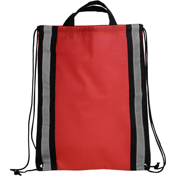 Reflective non-woven drawstring backpack - Red