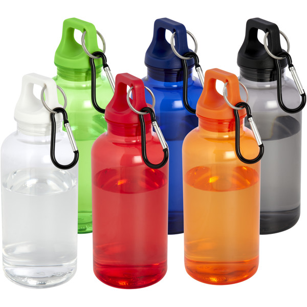 Oregon 400 ml RCS certified recycled plastic water bottle with carabiner - White