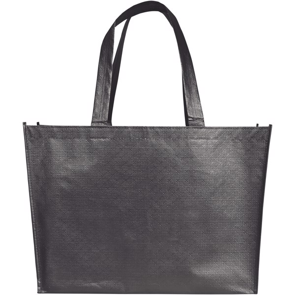 Alloy laminated non-woven shopping tote bag - Steel grey