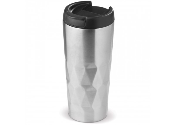 Thermo mug diamond pattern 450ml - Silver