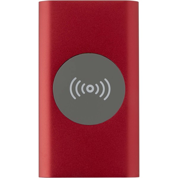 Juice 4000 mAh Type-C recycled aluminium wireless power bank - Red
