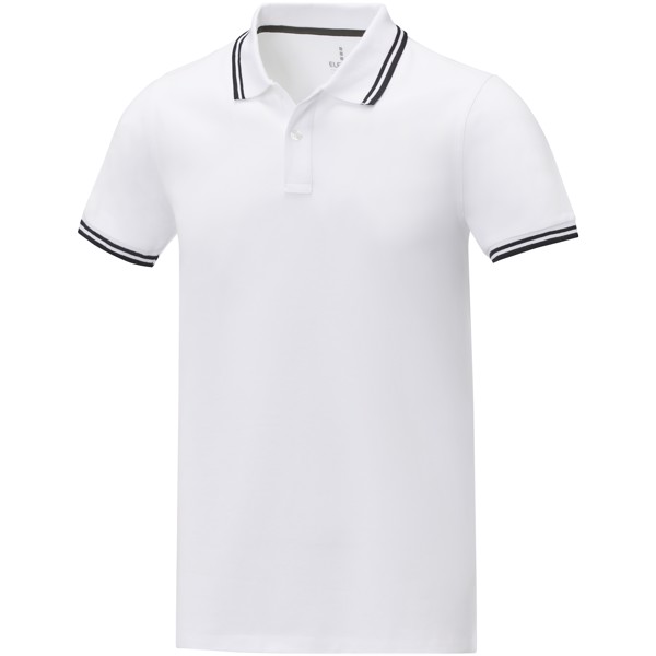 Amarago short sleeve men's tipping polo - White / 3XL