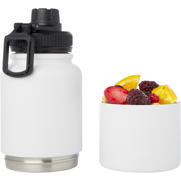 Dupeca 840 ml RCS certified stainless steel insulated sport bottle - White